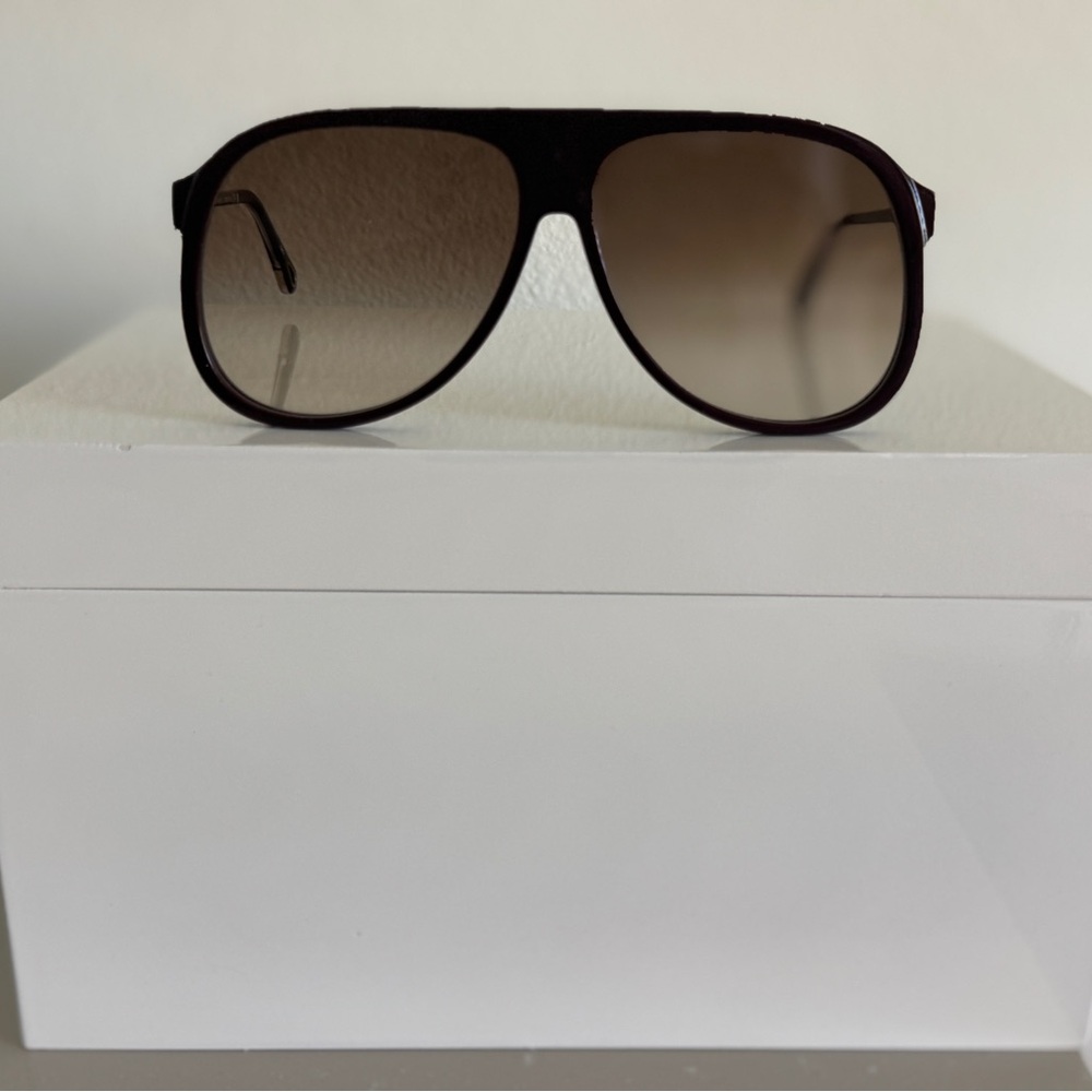 Chloe Dannie Brown Burgundy Gradient Aviator Sunglasses CH0128S NWOT - RARE - Picture 7 of 14